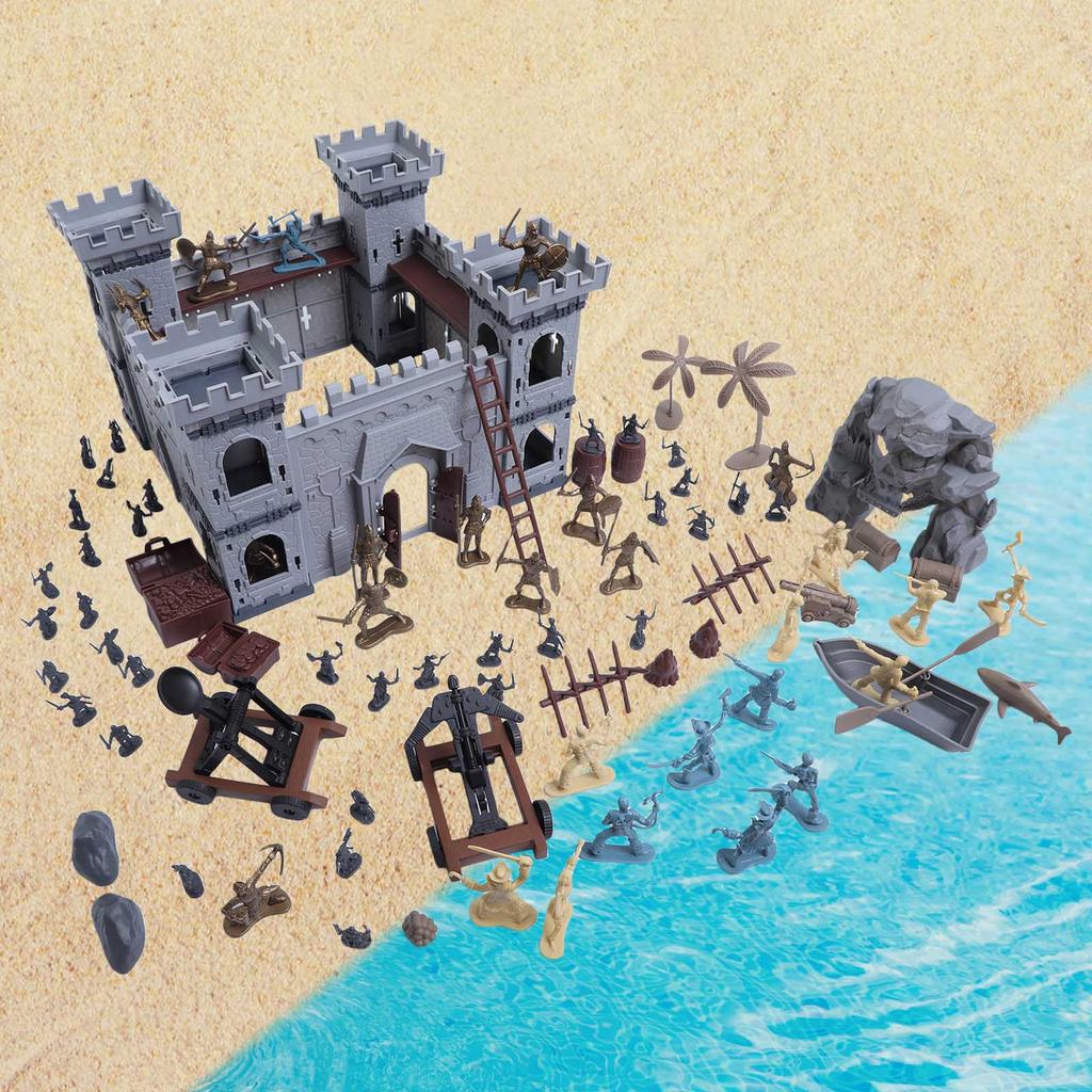 Multipurpose Castles Knights Action Figure Set with Toy Soldiers for Kids Role Playing Fun Aspiring Historians