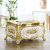 Rose Pattern Golden-Plated Tissue Box American Style Paper Holder Suitable For Multiple Rooms Home Desktop Decor