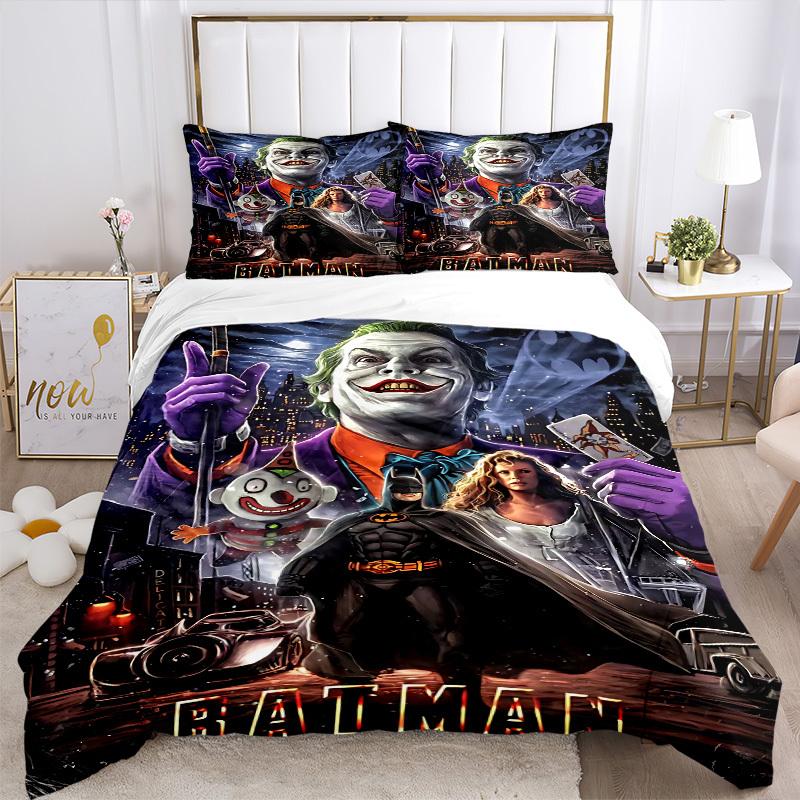3pcs Joker, Batman Duvet Cover Set (1 Duvet Cover + 2 Pillowcases, No Core) - Comfortable, And Breathable Bedroom Decoration Yy251104016