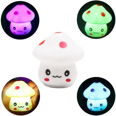 Colorful Lighting Mini Night Light Home Mushroom LED Stairs Bedside Lamp Gift