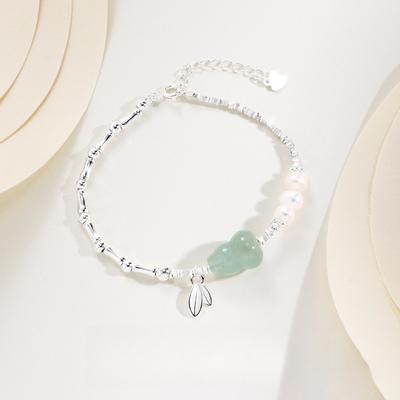 Perle Bambus Jade Kürbis Armband Damen Neu Chinesischer Stil Retro Runde Perle Armband Geschenk Damen