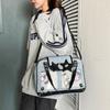 Star Decoration Shoulder Ita Bag Denim Y2K Anime Display Bag Goth Transparent Pocket  Daily