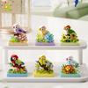 Non-Toxic Moc Parrot Bird Flower With Display Box Micro Building Block Mini Diamond Model Brick Toy For Children Desk Decor.