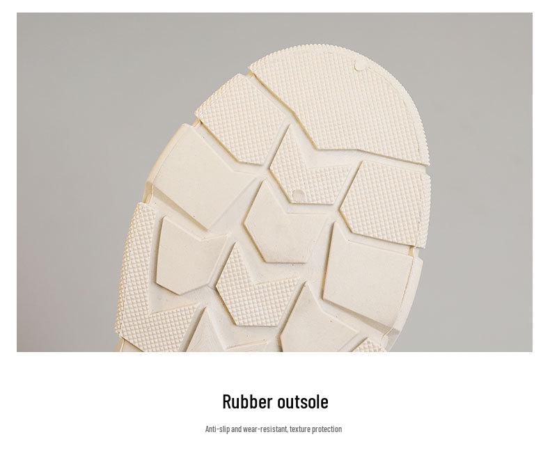 2025 Versatile White Sneakers: Breathable, High Thick Sole, Solid Color, Wear-Resistant Student Board Shoes for Spring, Summer, and Autumn.