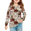 Girls' Long Sleeve Blouse - Round Neck Soft Waist Tunic