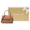 Michael Kors MK Ava Solid Color Flap Vintage Versatile Commuter Logo Pendant Leather Tote Shoulder Crossbody Bag Mini Women Bags 32F5GAVC1L-203