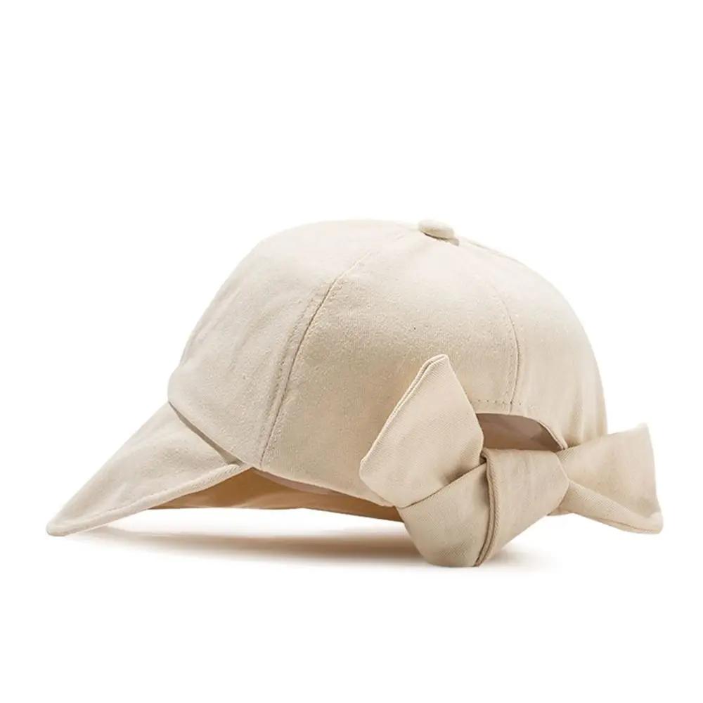 Spring Summer Big Wide Brim Sun Visor Hats Women Girl Sweet Bows Bucket Hat Soft Cotton Outdoor Travel Portable Baseball Cap