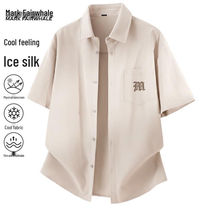Mark Fairwhale Men's Retro Ice Silk Short Sleeve Shirt