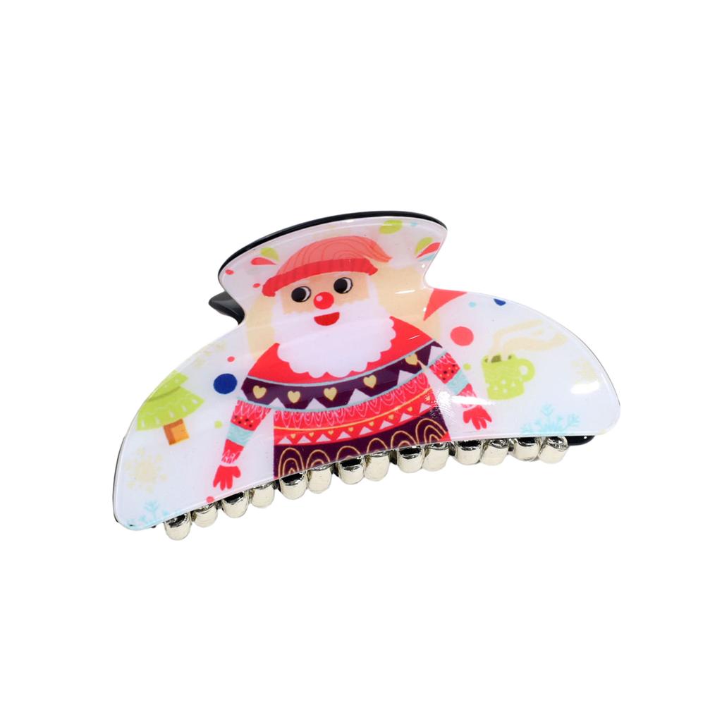 Christmas Theme Plastic Hair Claw Festival Photography Hair Accessories for Women Girls High Ponytail Anti-Slip Hairpins