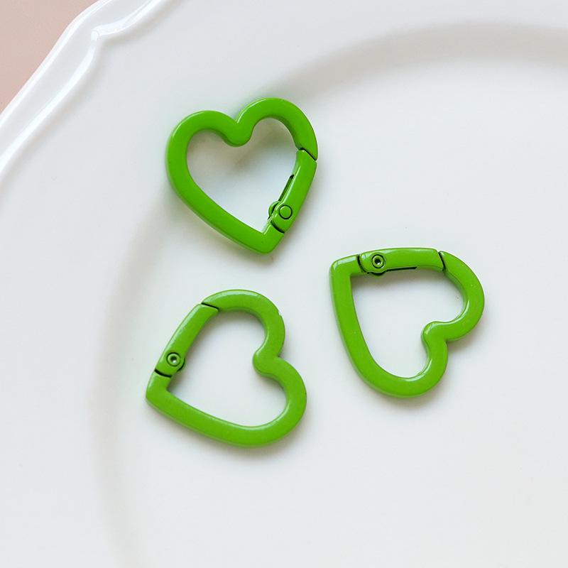 Macaron Color Heart Ring Keychain Clasp for DIY Jewelry, Bracelets, and Phone Chains