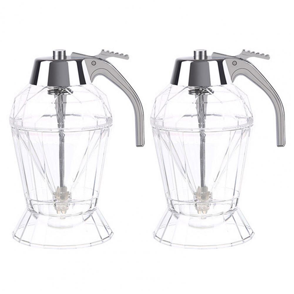 2/3Pcs Honey Dispenser One-handed Maple Syrup Dispensers With Stand Large Capacity BPA Free No Drip Handle Design Oil Dispenser