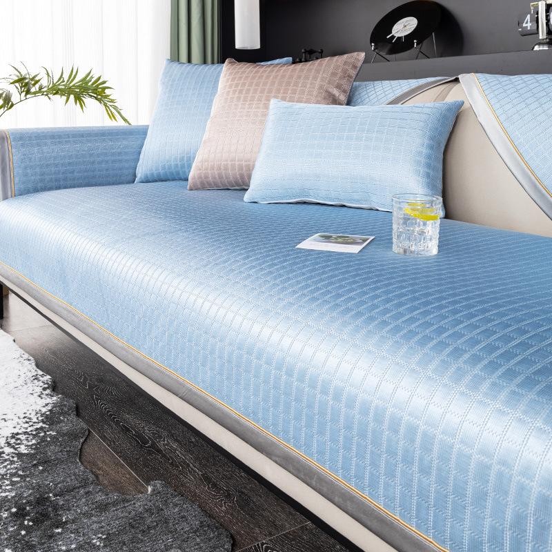 Ice Silk Sofa Cushion Summer Summer Breathable Non-Slip Seat Cushion for Summer Light Luxury Modern High-End Sofa Cover Cover Cloth