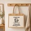 Sac cabas - PLANETEE - J'peux pas — Berger des Pyrénées (minimaliste) - Toile de jute et coton - 21 L - Illustration noire