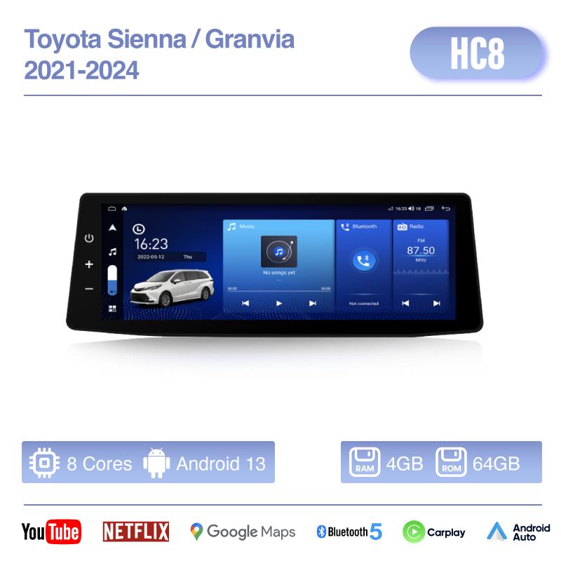 

15.9Inch Android13 for Toyota Sienna/Granvia 2025-2025 GPS Navigation 8 Core 8+256G CarPlay 4G 360 Camera Car Multimedia Player
