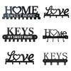 1Pcs Wall Mounted Decor Black Metal Key Holder Hook With Sweet Home Decorative Hook For Wall Coat Rack Storage Rack Wall Hanging