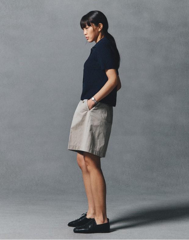 Hejiseu [His] Beige Fatigue Shorts