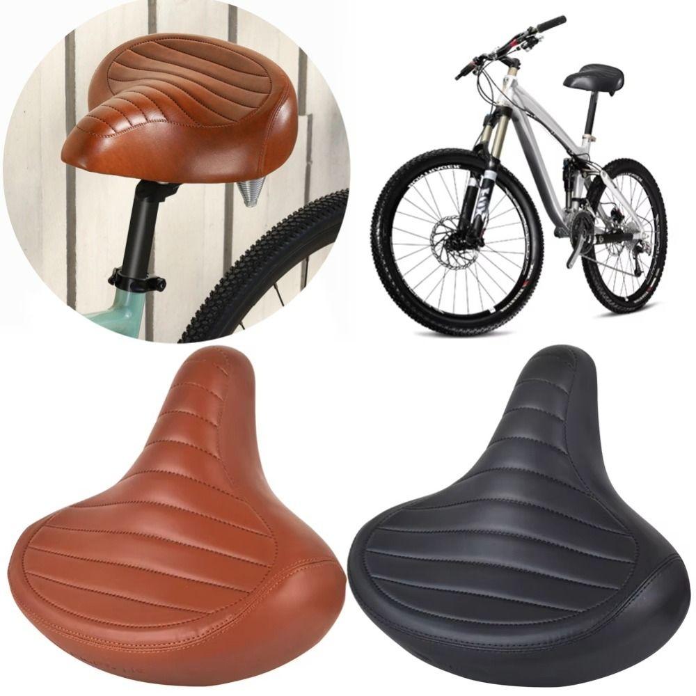 MTB Spring Bicycle Saddle Leather Retro Mountain Bike Seat Bicycle Seat Cushion  Replacement