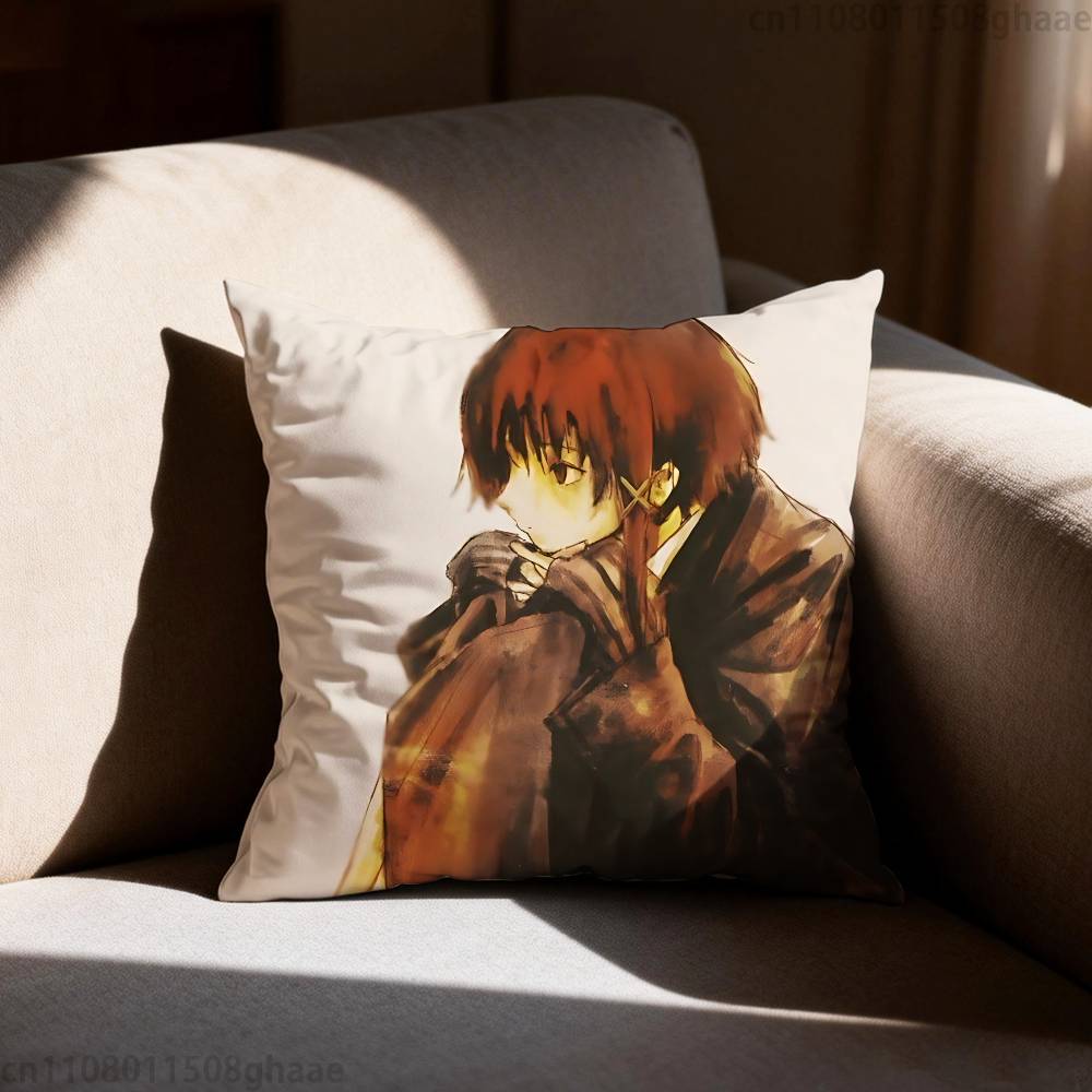 Serial Experiments Lain Pillow Case Square DoubleSided Printing Short Plush Sofa Cushion Cover Bedroom Bedside Pillow