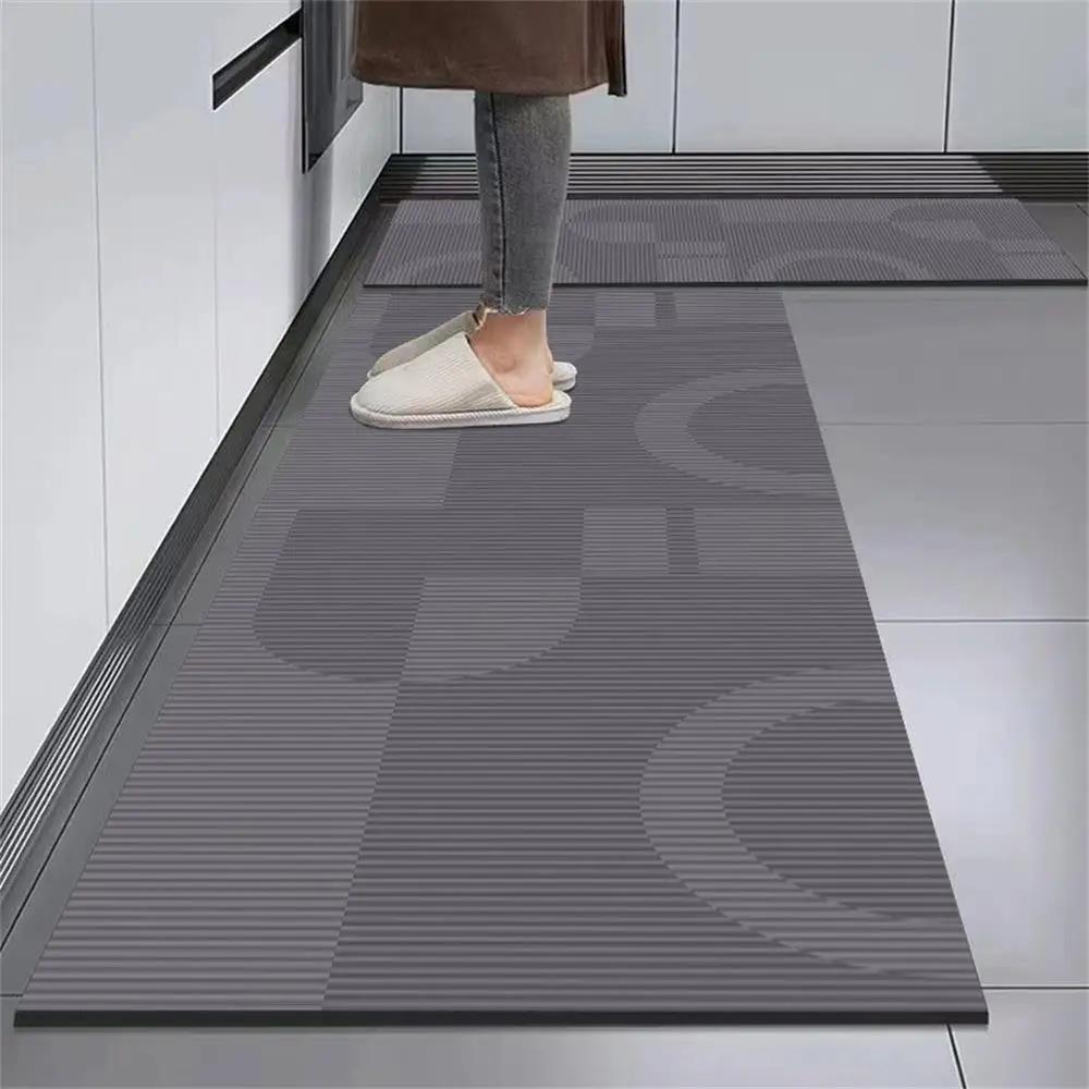 Black White Moroccan Pattern Kitchen Mat Non-Slip Machine Washable Rug Set for Home Decor Anti-Fatigue Floor Mats