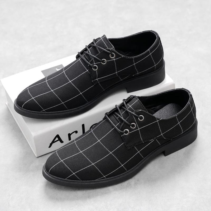 

Популярные дышащие мужские повседневные кожаные туфли из ткани деловые мужские туфли одиночные туфли модные тенденции 39 чёрный