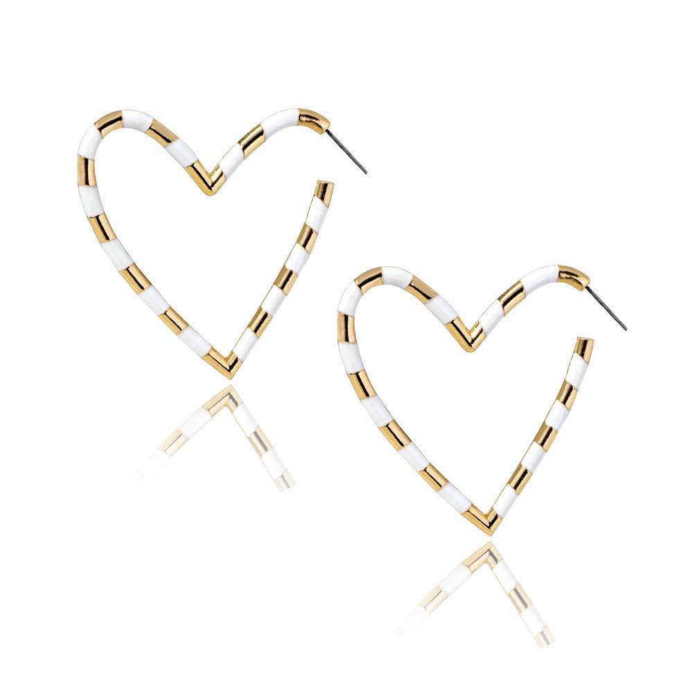 Fashionable Heart Shaped Alloy Earrings For Women Minimalist Street Design Chic