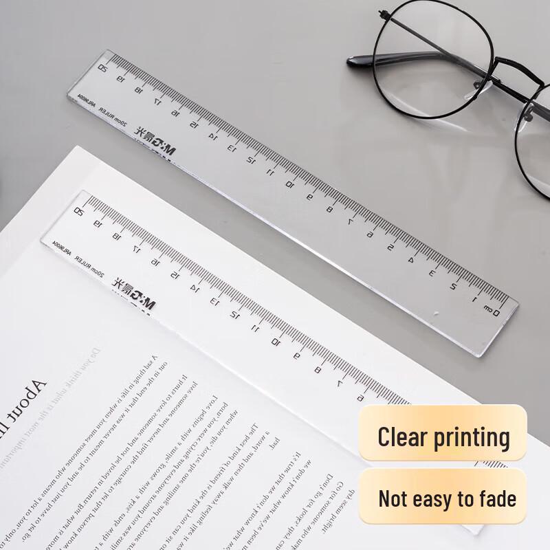 M&G 20cm Transparent Straight Ruler
