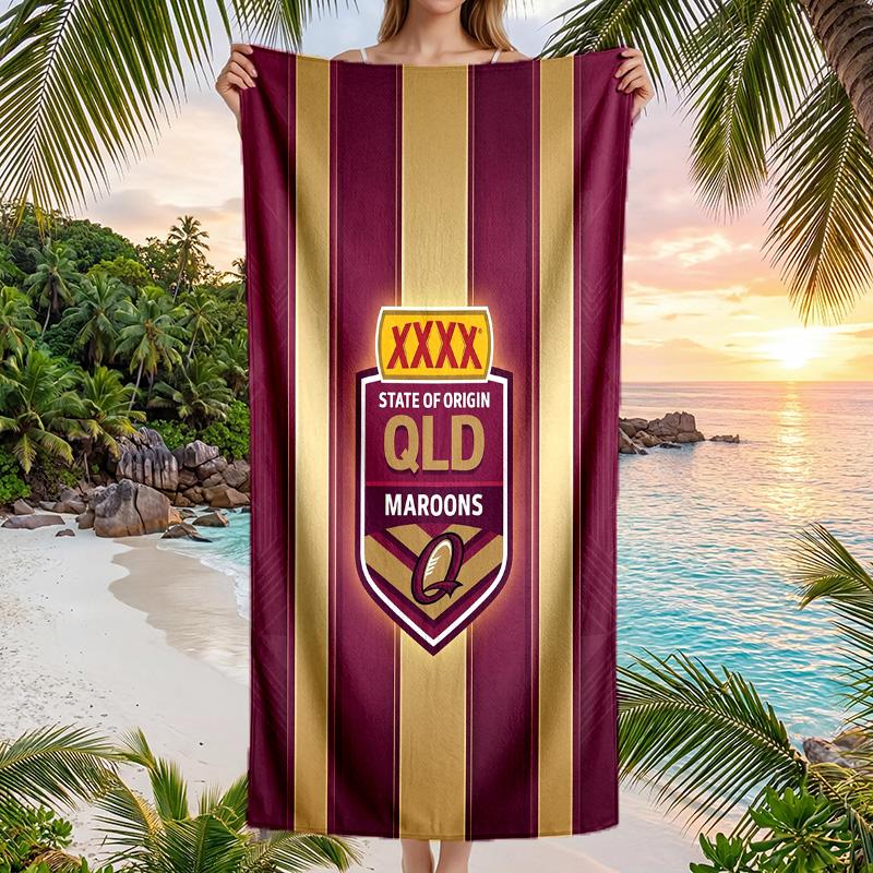 Queensland Maroons Mode Strandtuch Tragbar Weich Schnelltrocknend Handtuch Für Schwimmen Camping Urlaub