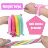 Non-Toxic Funny Unicorn Pull Worm Stretch String Tpr Rope Kids Toy Birthday Party Game Favors Gift Children 12Pcs Stress Relief Fidget Toy