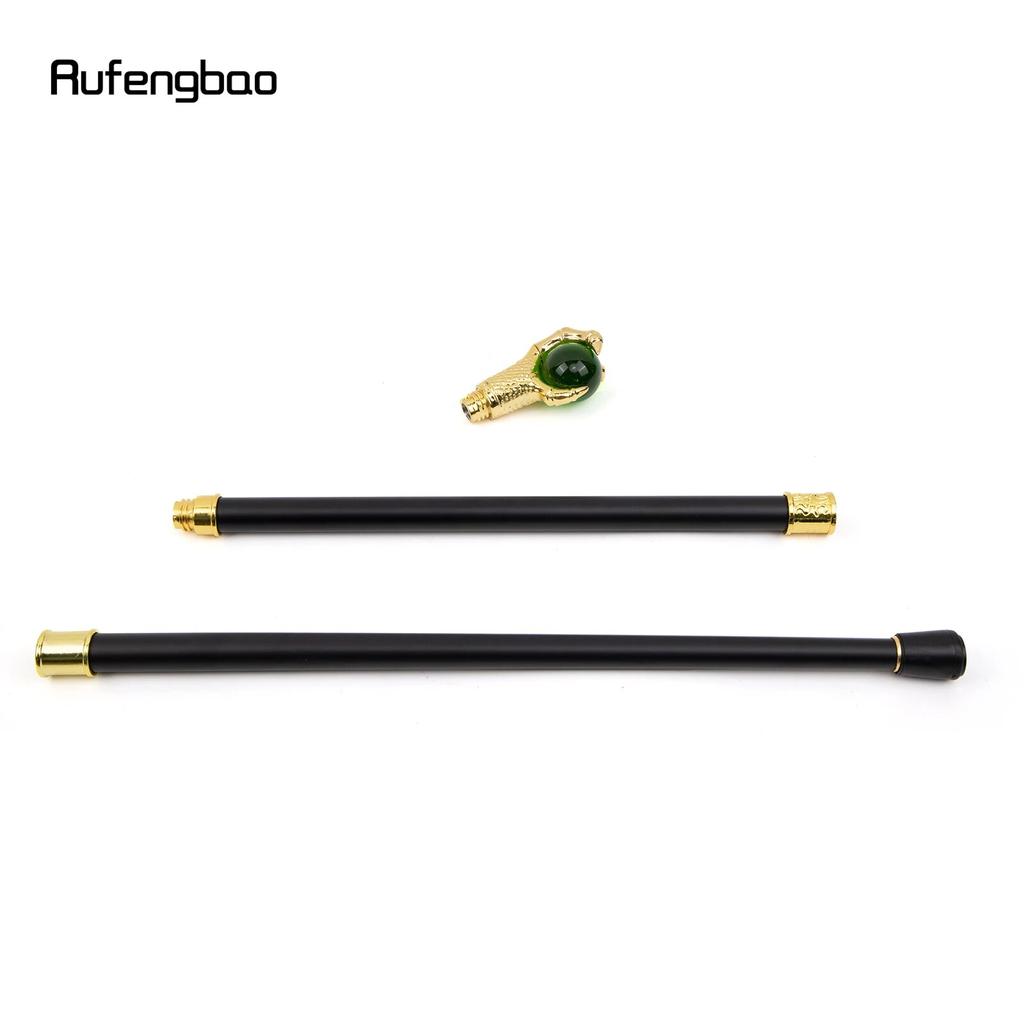 Dragon Claw Grasp Green Glass Ball Golden Walking Cane Fashion Decorative Walking Stick Cosplay Cane Knob Crosier 93cm