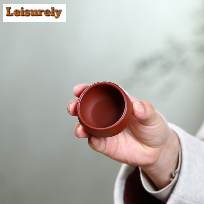 2 ks/sada Yixing Raw Ore Purple Clay šálek na čaj Meditační šálek Boutique Ručně vyráběná čajová mísa Master Čajový šálek Čínská čajová sada Zisha 50ml