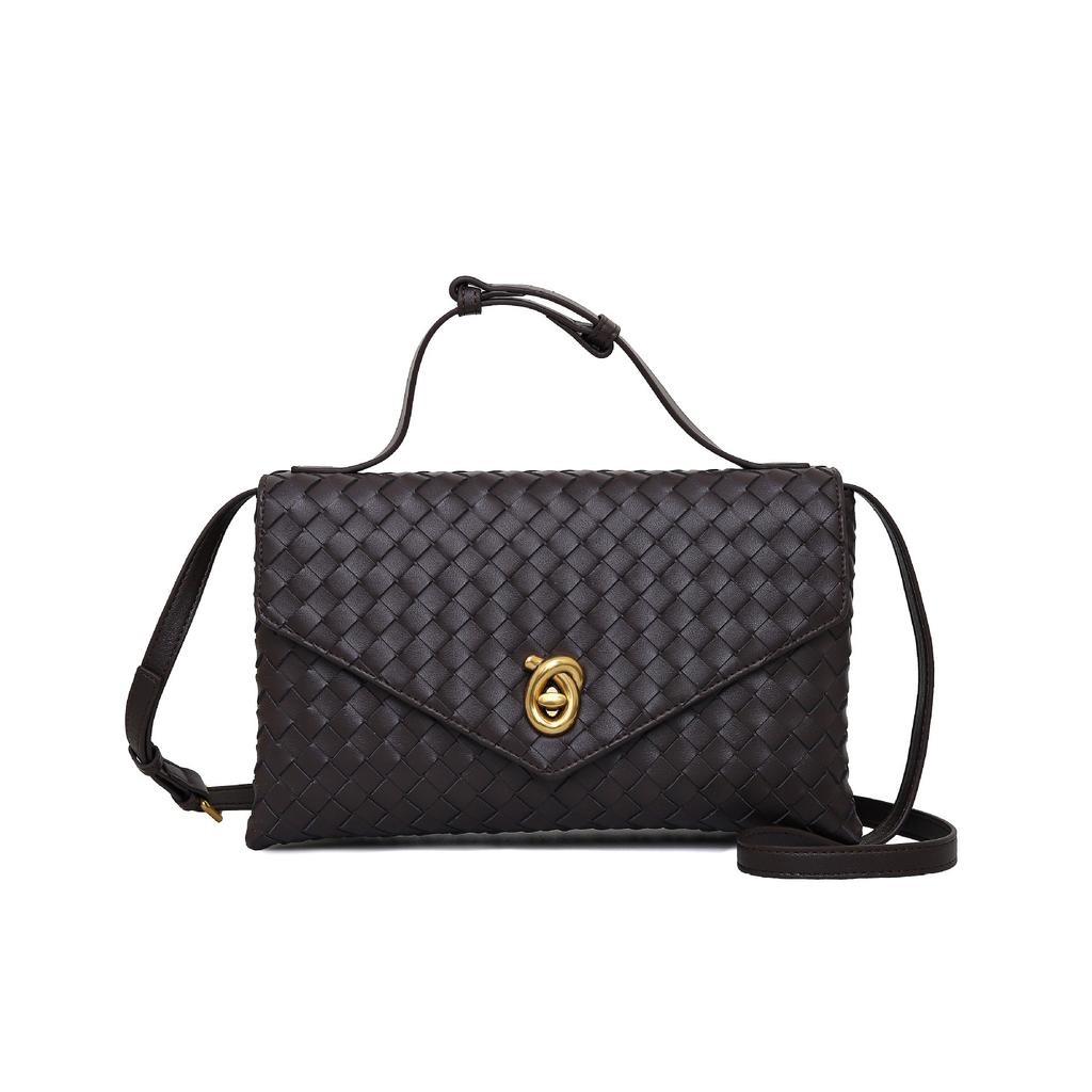 Fashion Foreign Style Small Fragrance Weaving Light Luxury Dinner Party Rhombus Shoulder Messenger Bag Handbag Women'S Bag