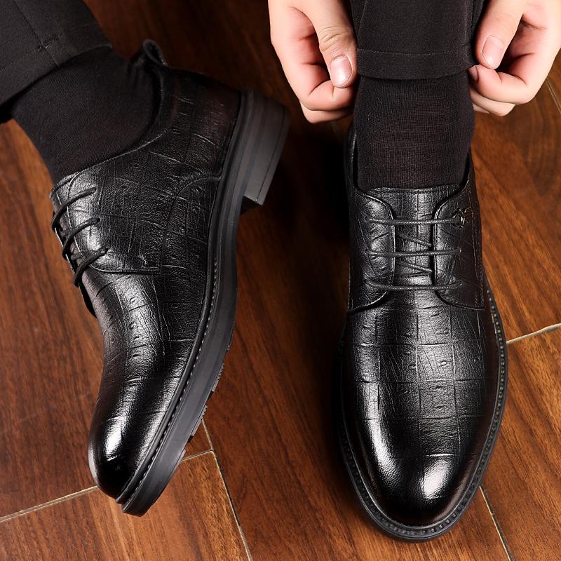 Herrskor för alla säsonger Läder Casual Bekväma Att Bära För Dagligt Bruk Slitstarkt Material Med God Kvalitet