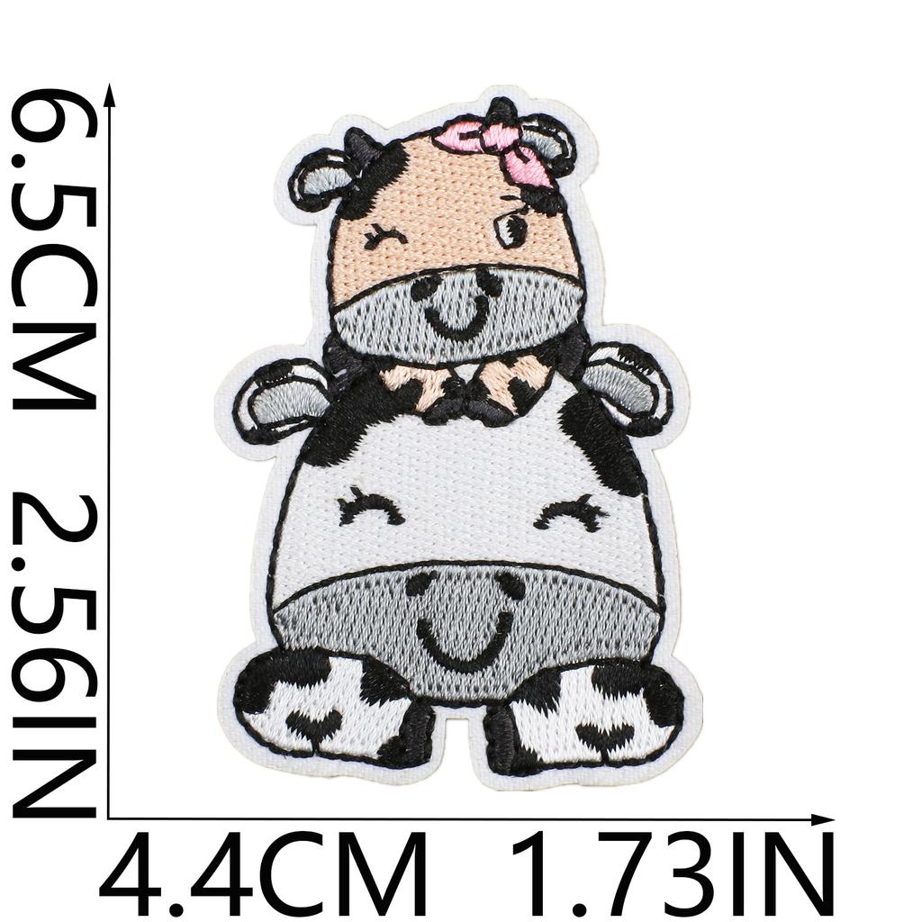 Human Second Mother Cow Embroidery Cloth Sticker Energy Origin Cow Patch Sticker Computer Embroidery Chapter Boy Clothing