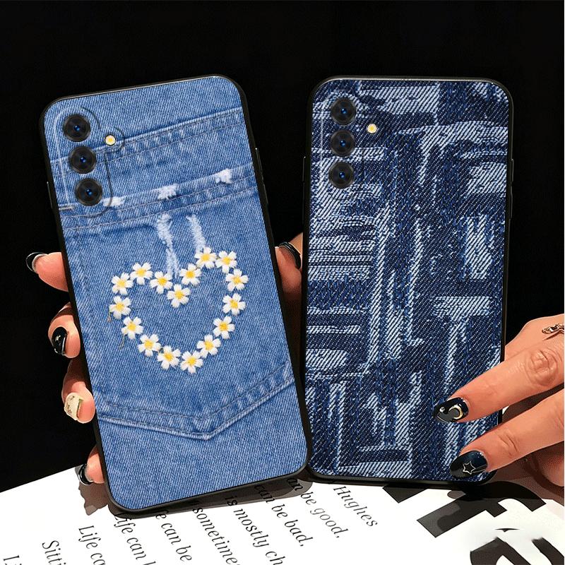 Retro Denim Pattern Soft Phone Case for Samsung A17 A37 A57 A16 A26 A36 A56 A15 A25 A35 A55 A14 A24 A34 A54 A13 A23 A33 A53 A52