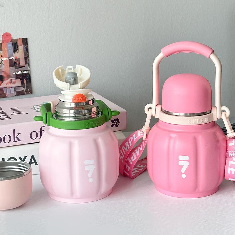 New popular pumpkin cup large-bellied portable insulated cup mini cute large-capacity insulated cup large-bellied cup