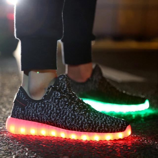 Led Light Up Shoes Casual Lighting Sneakers Men Luminous Shoes For Women Man Usb Charger Glowing Sneakers Illuminated