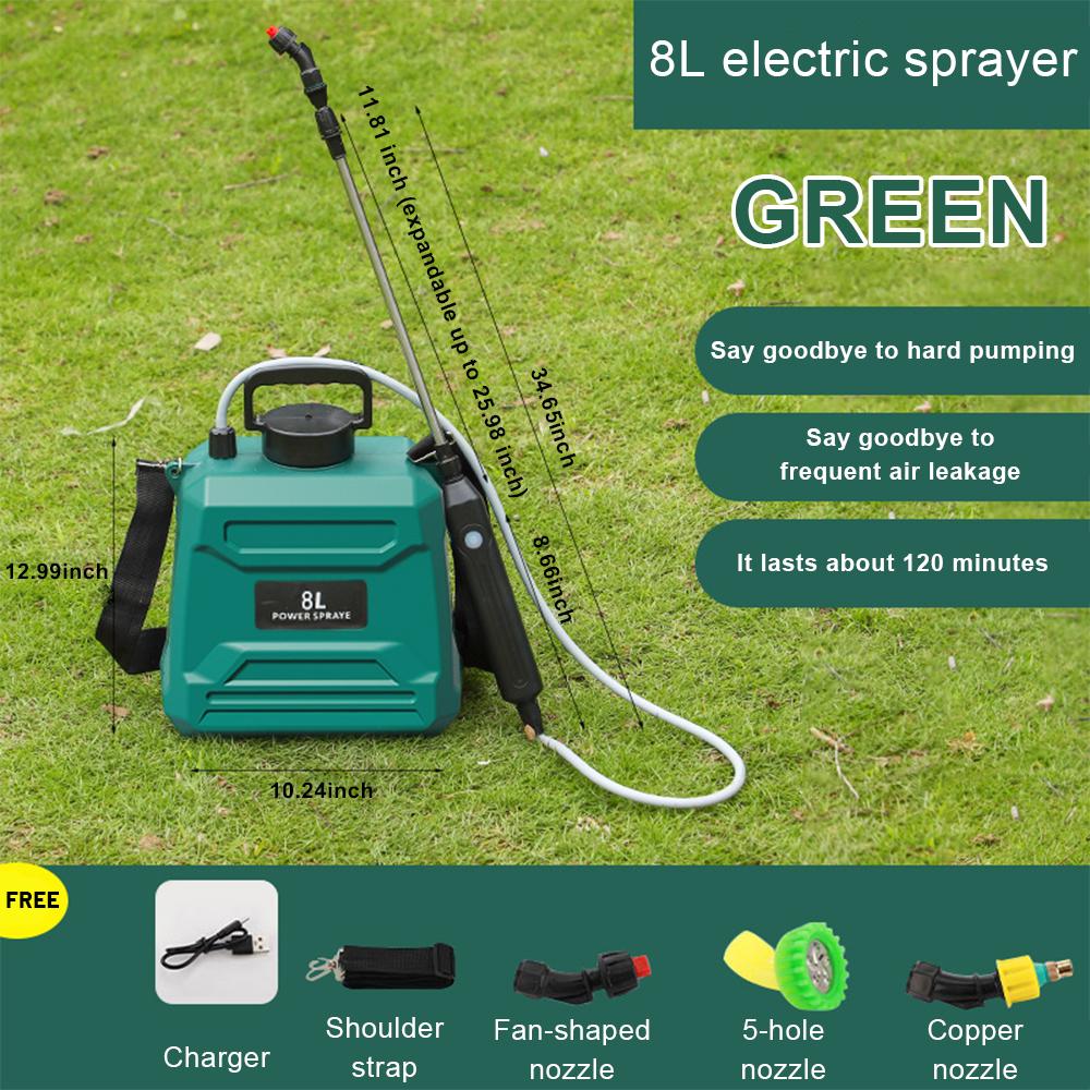 5L/8L Electric Sprayer Equipped with 3 adjustable nozzles Plastic backpack sprayer Garden Irrigation Sprayer Plant Agricultural