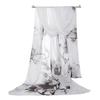Flower Print Long Wrap Shawl 160*50cm Beach Gauze Scarf Elegant Shawl Silk  for Women