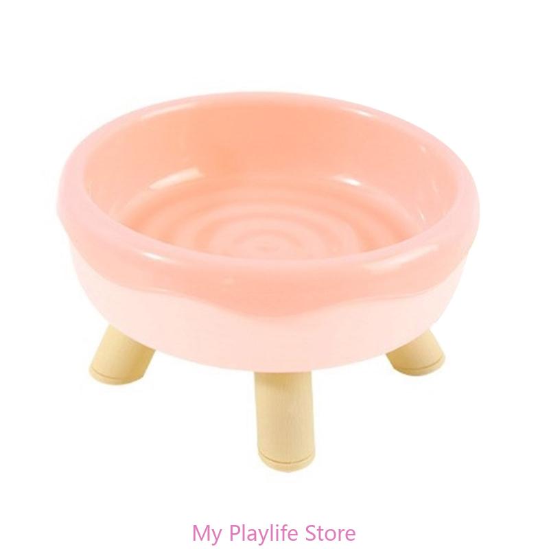 

Pet Feeder and Waterer Dog Bowl Raised Cat Anti-overturning Bowl Pet Bowl Tableware Raised Bowl Accesoories розовый