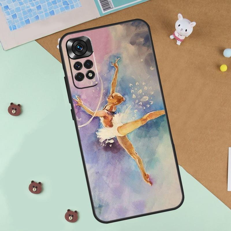 Gymnastics Oil Painting Case For Xiaomi Redmi 14C 10C 12C 13C Cover For Redmi Note 13 Pro 14 9 10 11 12 10S 11S 12S