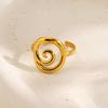 Simplicity Stainless Steel Threaded Rings for Women Men Personality Circular Vortex No Fading Opening Rings Jewelry Accessories