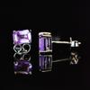 Purple Sapphire Gems Stud Earrings 9 Ct Natural 925 Sterling Silver Certified