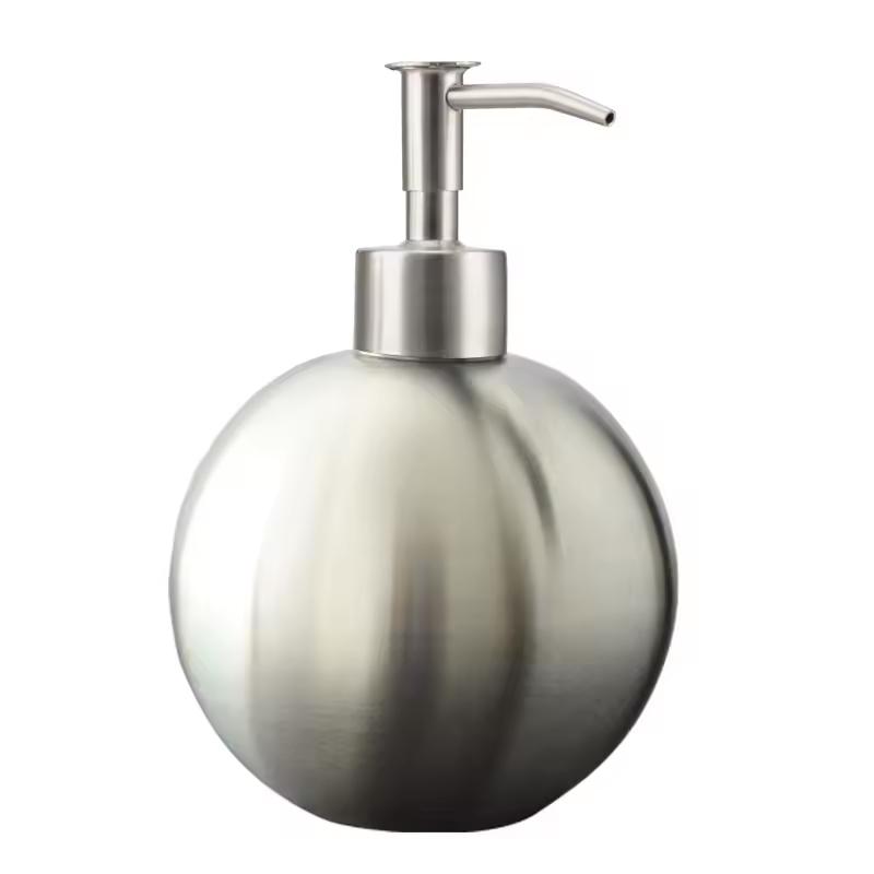 Stainless Steel Round Empty Lotion Soap Dispenser Bottle, 350ml Soap Dispenser Great For Essential Oils, Lotions, Liquid Soaps
