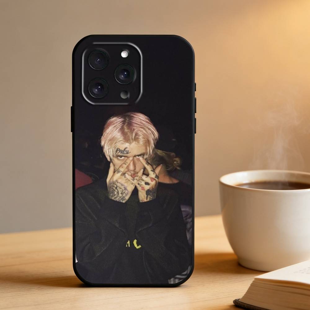 Rapper L-Lil Peep Star Shopping  Phone Case For iPhone 16,15,14,13,12,17,Pro Max,Plus Silicone Black Case iPhone16se4