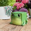 Funny Ugly-Cute Design Frog Resin Ornament Craft Creative Miniature Frog Figurines Square Shape Animal Statue Gift