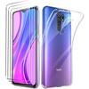 Case for Xiaomi Redmi 9 - LuffyShop - Transparent - Silicone - Ultra Flexible - 2 Tempered Glasses