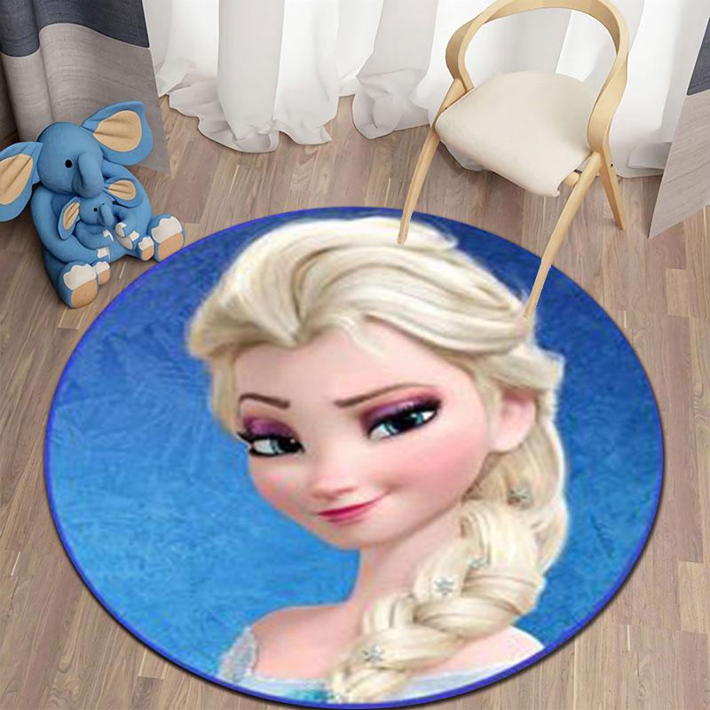 Olaf and Elsa Print Round Rug, Suitable for Decorating Living Rooms, Bedrooms, Tables, Chairs, Sofas, Etc.