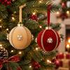 Pearl Flower Flocking Christmas Ball Double Row Drill Xmas Tree Hanging Ball Holiday Decor