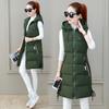 New down cotton vest women's medium and long hooded student winter vest jacket bf vest