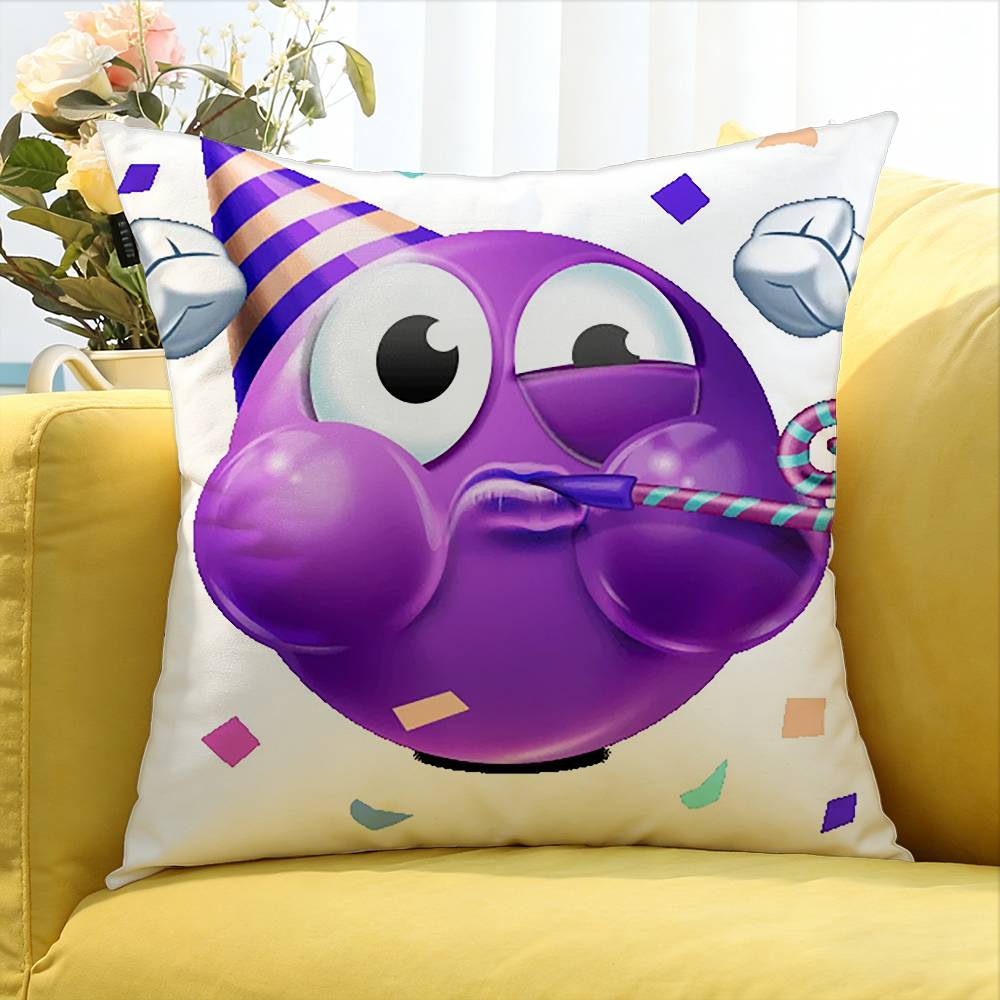 

PPurple Emoji World Various Sizes Square Pillow Case For Car Home Bedchamber Decor 30X30cm